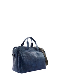 dunkelblaue Shopper Tasche aus Leder von Braun Büffel