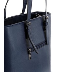 dunkelblaue Shopper Tasche aus Leder von Bruno Banani