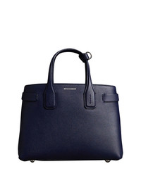 dunkelblaue Shopper Tasche aus Leder von Burberry