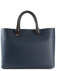 dunkelblaue Shopper Tasche aus Leder von Chloé