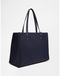 dunkelblaue Shopper Tasche aus Leder von Oasis