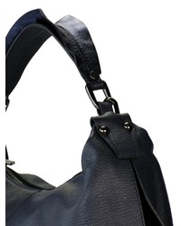 dunkelblaue Shopper Tasche aus Leder von COLLEZIONE ALESSANDRO