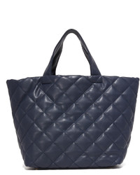 dunkelblaue Shopper Tasche aus Leder von Deux Lux