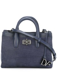 dunkelblaue Shopper Tasche aus Leder von Diane von Furstenberg