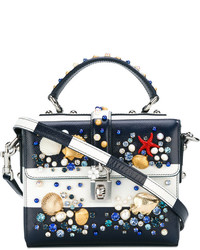 dunkelblaue Shopper Tasche aus Leder von Dolce & Gabbana