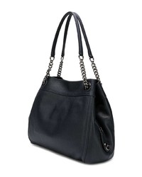 dunkelblaue Shopper Tasche aus Leder von Coach