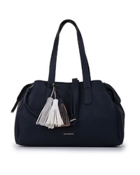 dunkelblaue Shopper Tasche aus Leder von EMILY & NOAH