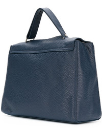 dunkelblaue Shopper Tasche aus Leder von Orciani