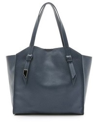 dunkelblaue Shopper Tasche aus Leder von Foley + Corinna