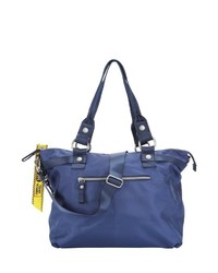 dunkelblaue Shopper Tasche aus Leder von George Gina & Lucy