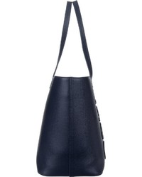 dunkelblaue Shopper Tasche aus Leder von Hugo