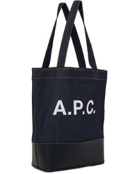 dunkelblaue Shopper Tasche aus Leder von A.P.C.