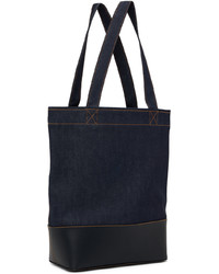 dunkelblaue Shopper Tasche aus Leder von A.P.C.