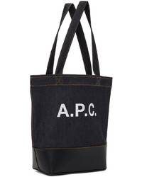 dunkelblaue Shopper Tasche aus Leder von A.P.C.