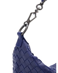 dunkelblaue Shopper Tasche aus Leder von Bottega Veneta