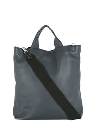 dunkelblaue Shopper Tasche aus Leder von Jil Sander