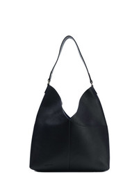 dunkelblaue Shopper Tasche aus Leder von Jil Sander Navy