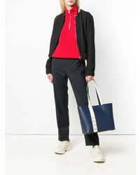 dunkelblaue Shopper Tasche aus Leder von Donna Karan