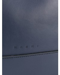 dunkelblaue Shopper Tasche aus Leder von Marni