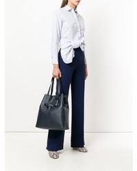 dunkelblaue Shopper Tasche aus Leder von Tila March