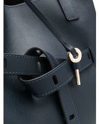dunkelblaue Shopper Tasche aus Leder von Tila March