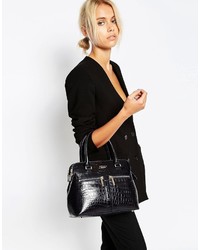 dunkelblaue Shopper Tasche aus Leder von Modalu