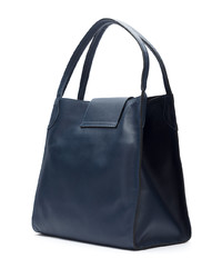 dunkelblaue Shopper Tasche aus Leder von Mara Mac