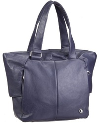 dunkelblaue Shopper Tasche aus Leder von Mandarina Duck