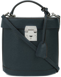 dunkelblaue Shopper Tasche aus Leder von MARK CROSS
