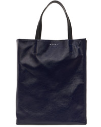 dunkelblaue Shopper Tasche aus Leder von Marni