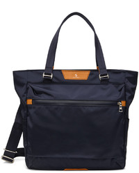 dunkelblaue Shopper Tasche aus Leder von Master-piece Co