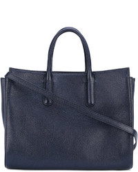 dunkelblaue Shopper Tasche aus Leder von Max Mara