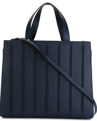 dunkelblaue Shopper Tasche aus Leder von Max Mara