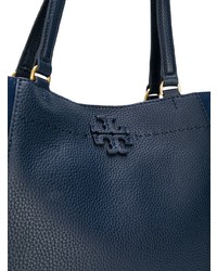 dunkelblaue Shopper Tasche aus Leder von Tory Burch