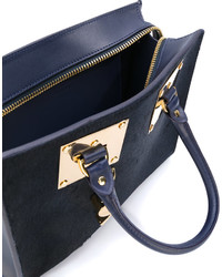 dunkelblaue Shopper Tasche aus Leder von Sophie Hulme