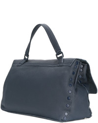 dunkelblaue Shopper Tasche aus Leder von Zanellato