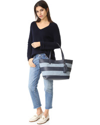 dunkelblaue Shopper Tasche aus Leder von MICHAEL Michael Kors