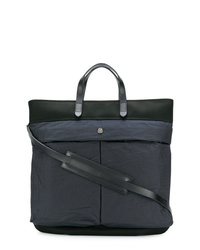 dunkelblaue Shopper Tasche aus Leder von Mismo