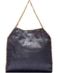 dunkelblaue Shopper Tasche aus Leder von Stella McCartney