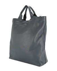 dunkelblaue Shopper Tasche aus Leder von Jil Sander