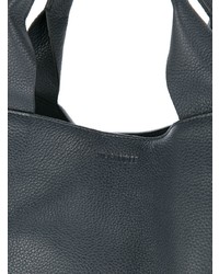 dunkelblaue Shopper Tasche aus Leder von Jil Sander