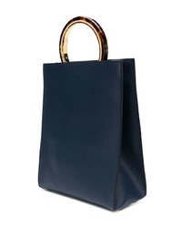 dunkelblaue Shopper Tasche aus Leder von Marni