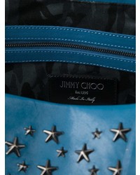 dunkelblaue Shopper Tasche aus Leder von Jimmy Choo