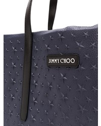 dunkelblaue Shopper Tasche aus Leder von Jimmy Choo