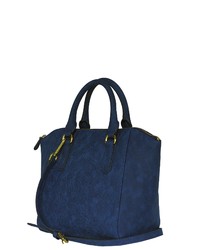 dunkelblaue Shopper Tasche aus Leder von POON Switzerland