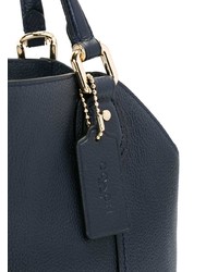 dunkelblaue Shopper Tasche aus Leder von Coach