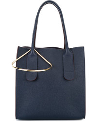 dunkelblaue Shopper Tasche aus Leder von Roksanda
