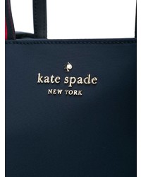 dunkelblaue Shopper Tasche aus Leder von Kate Spade