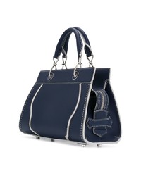 dunkelblaue Shopper Tasche aus Leder von Altuzarra