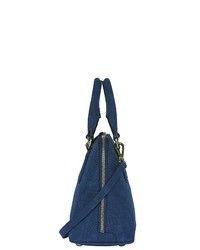 dunkelblaue Shopper Tasche aus Leder von SILVIO TOSSI